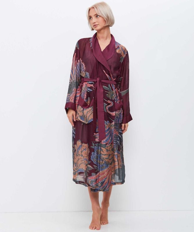 One Hundred Stars Crane Plum Gown