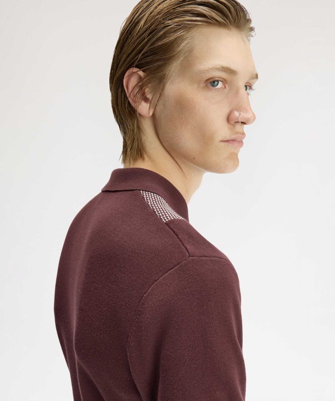 Fred Perry Panel Detail Knitted Polo Shirt