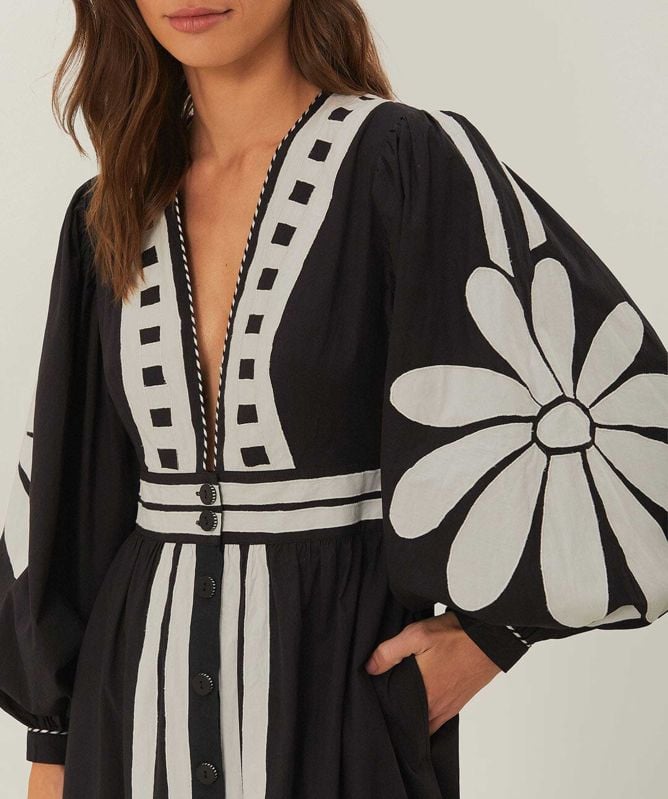 FARM Rio Nature Buttoned Maxi Dress