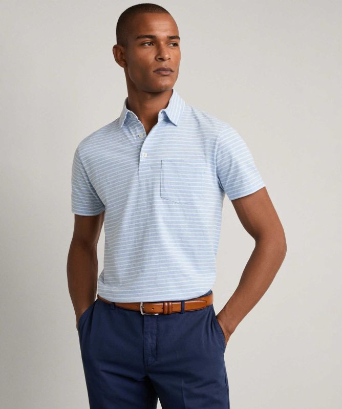 Hackett Striped Pocket Polo Shirt