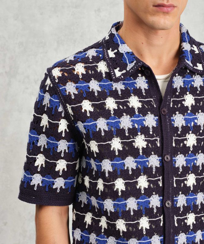 Wax London Crochet Knit Porto Shirt