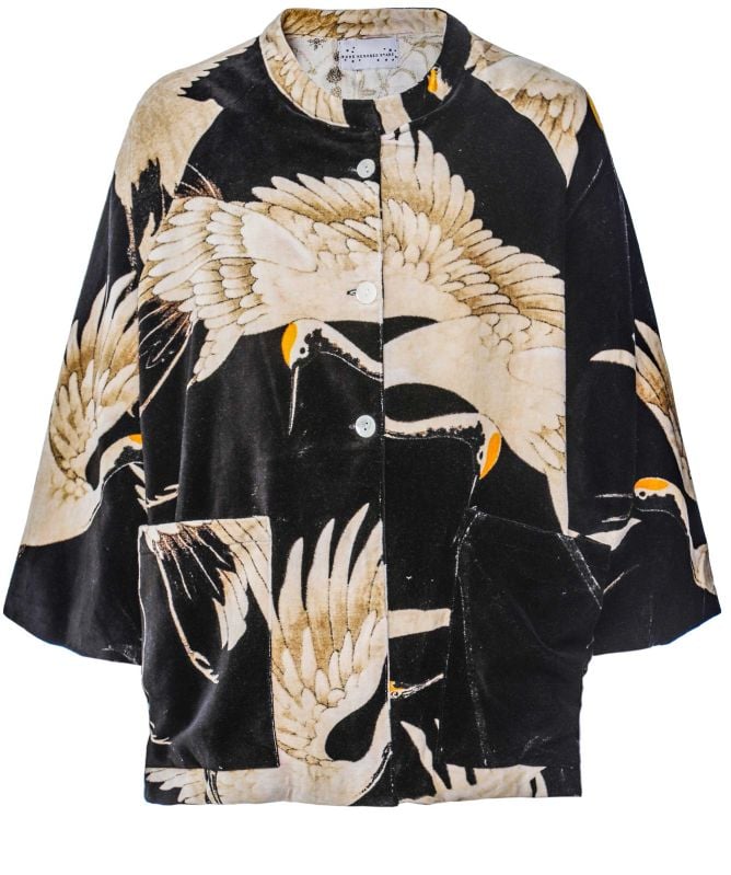 One Hundred Stars Stork Black Velvet Jacket