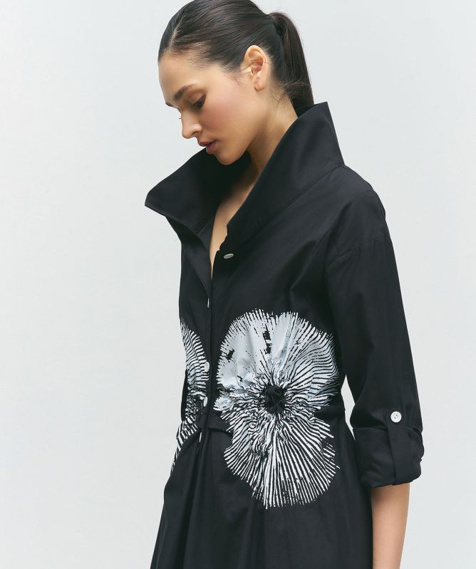 Bize Flower Print Shirt Dress