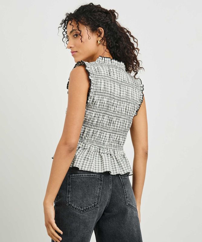 Rails Martine Smocked Gingham Top