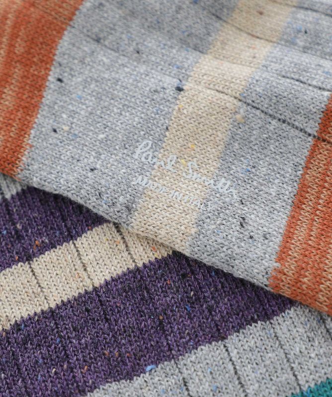 Paul Smith Silk Blend Striped Socks