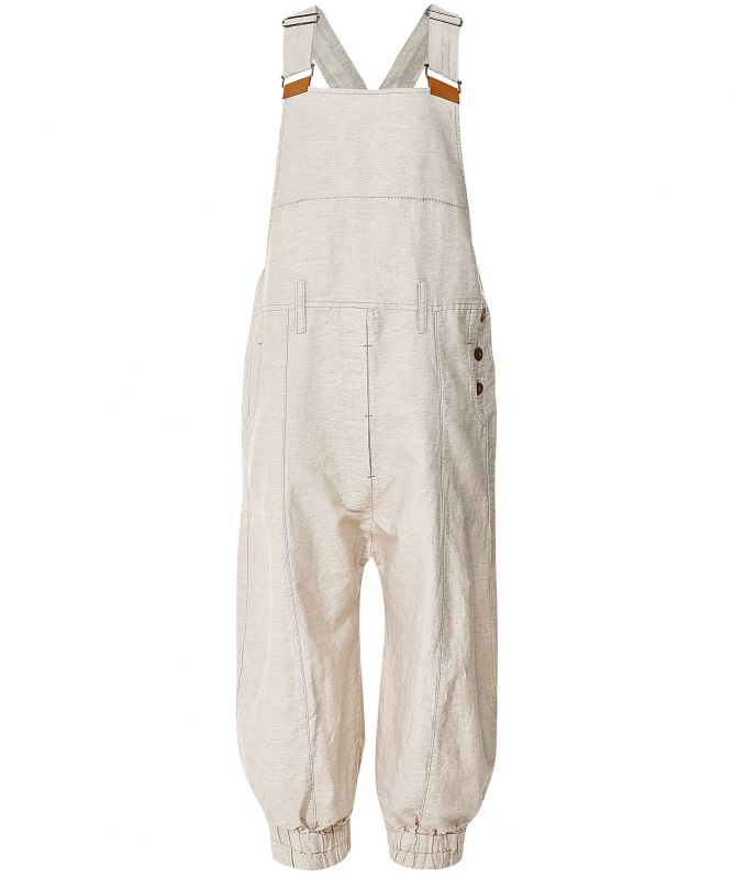 Lurdes Bergada Cropped Linen Blend Overalls