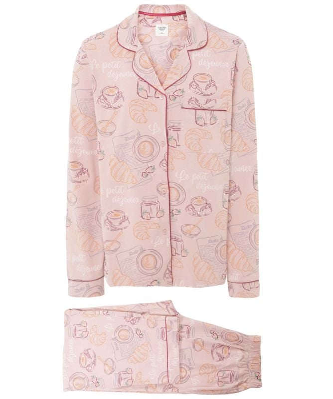 Chelsea Peers Breakfast Print Long Pyjamas