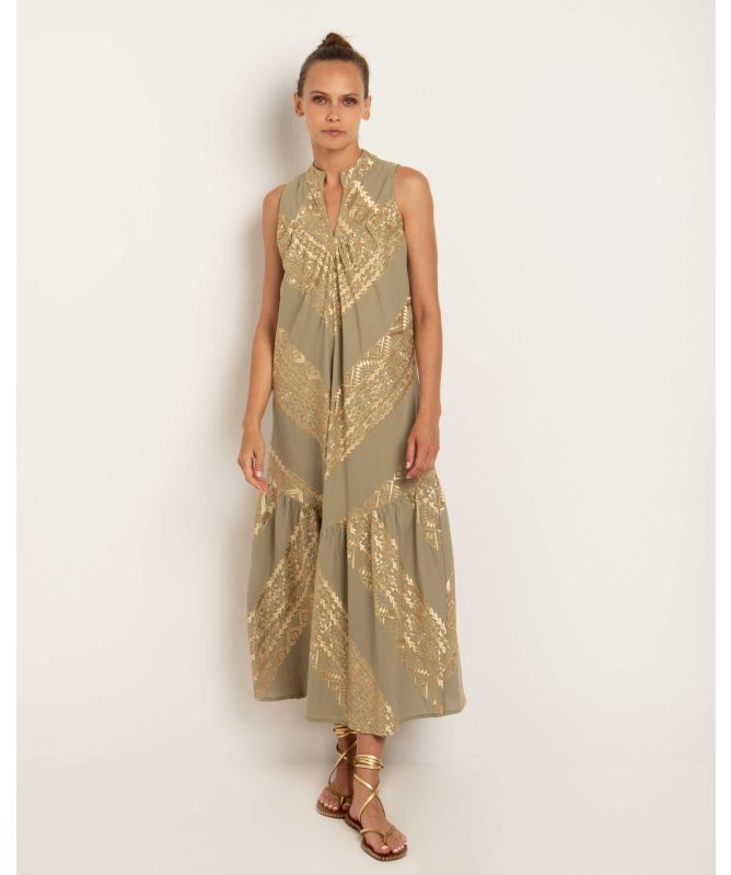 Greek Archaic Kori Classic Triangle Midi Dress
