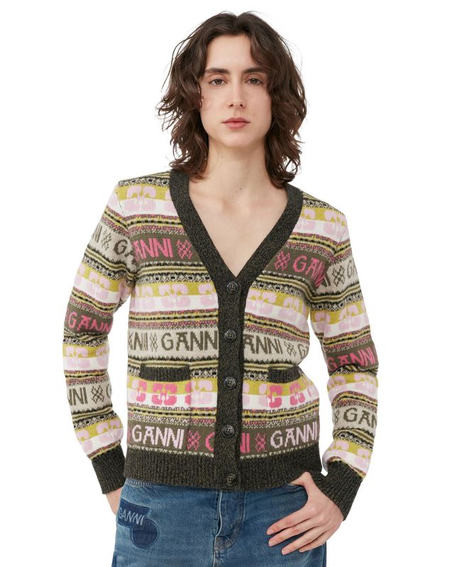 GANNI Wool Mix Cardigan