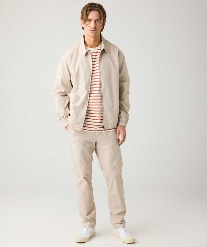 Knowledge Cotton Striped Crew Neck T-Shirt