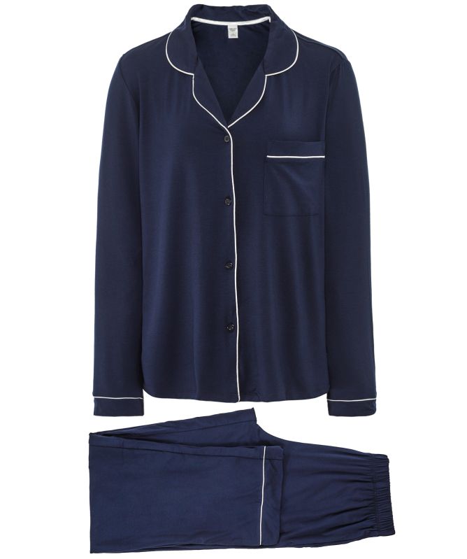 Chelsea Peers Modal Long Button Up Pajamas