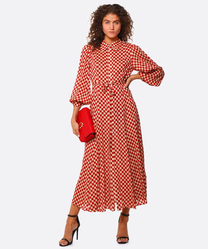checkerboard midi dress RIXO Checkerboard Maddison Midi Dress