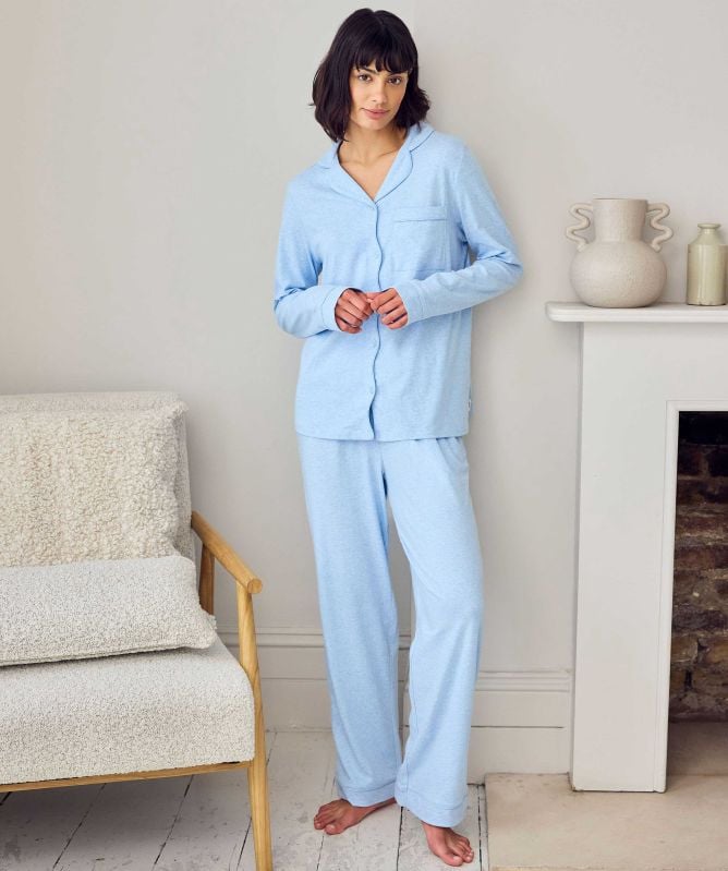 Chelsea Peers Cotton Marl Long Pajamas
