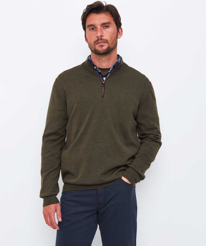 Eton Merino Quarter Zip Jumper