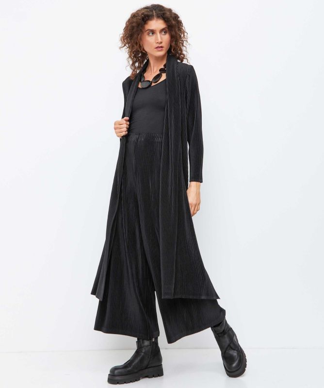 Thanny Pleated Long Duster Coat