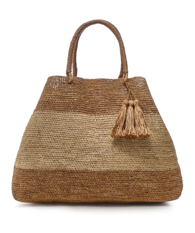 Rabarany Raffia Tassel Tote Bag