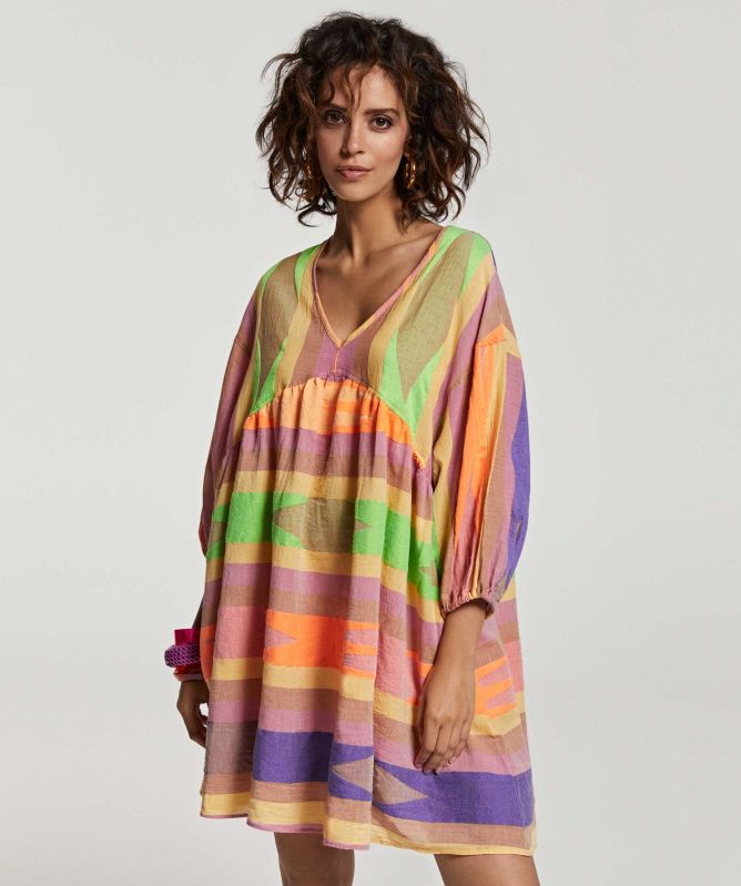 Devotion Twins Iliotropio V-Neck Mini Dress