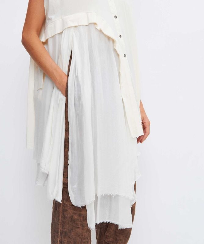 Sanctamuerte Sleeveless Drape Side Shirt