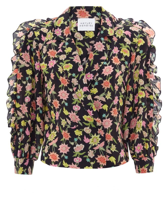 Hayley Menzies Dream In Colour Silk Tux Shirt