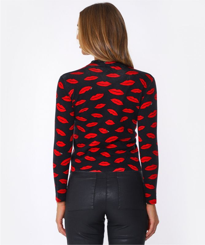 RIXO Tully Lips Silk Blend Top