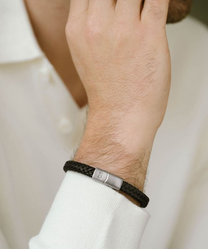 Steel and Barnett Riley Leather Bracelet