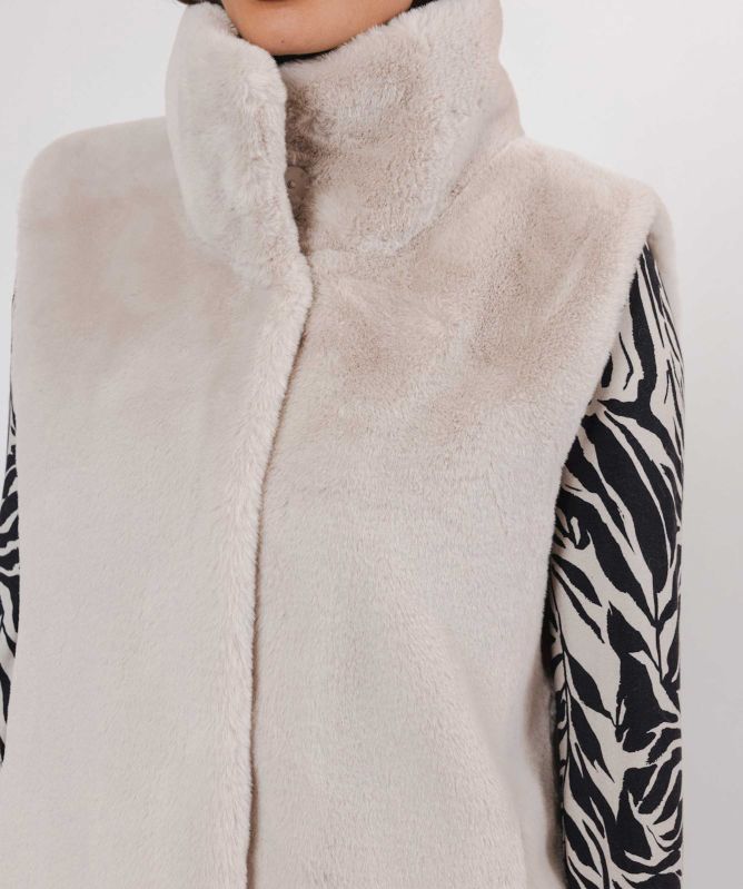 Rino and Pelle Lison Short Faux-Fur Waistcoat