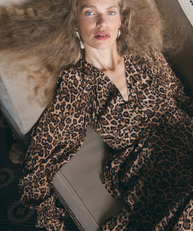 Queens of Archive Albertine Leopard Print Maxi Dress