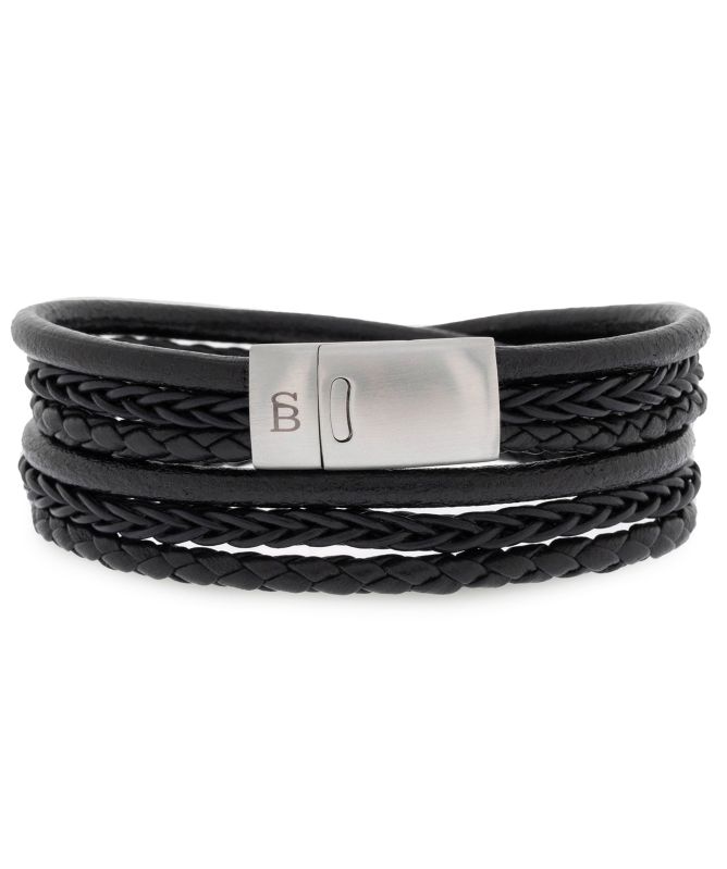 Steel and Barnett Bonacci Leather Bracelet