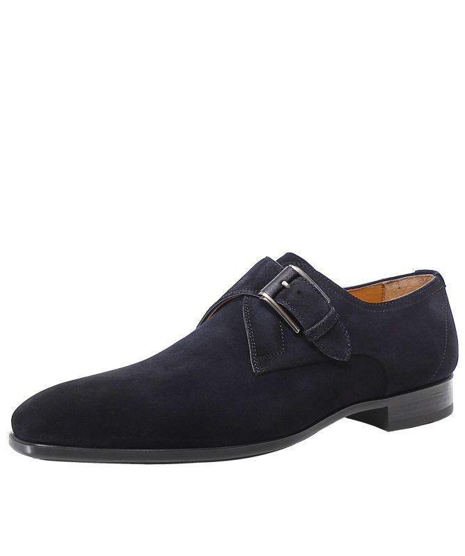 Magnanni Suede Monk Strap Shoes