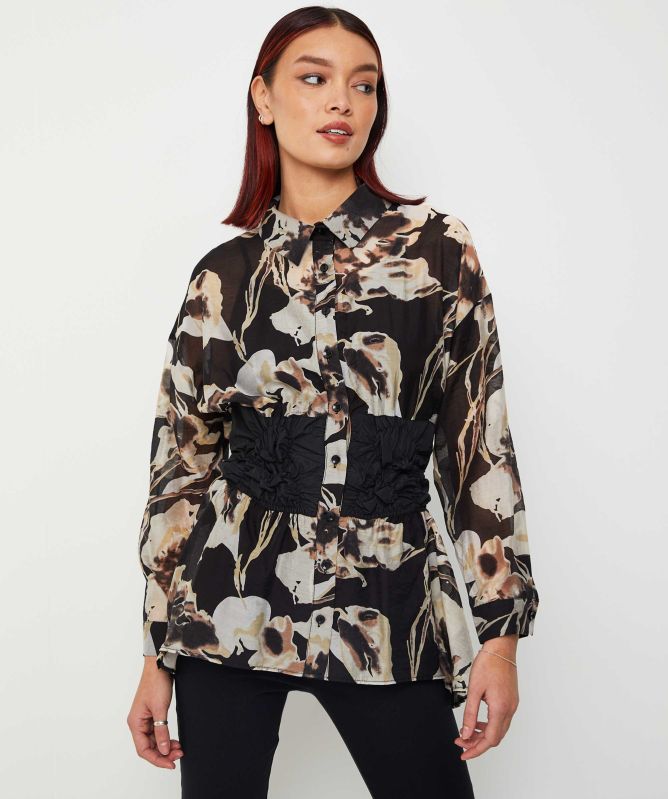 Bize Tulle Belt Shirt