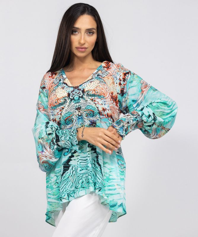 Inoa Gold Coast Silk Camilla V-Neck Top