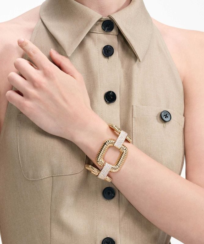 Self-Portrait Gold Knocker Bracelet