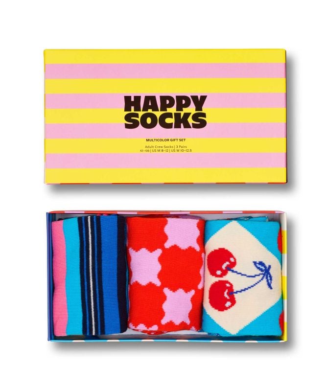 Happy Socks Checks & Stripes Socks 3 Pack