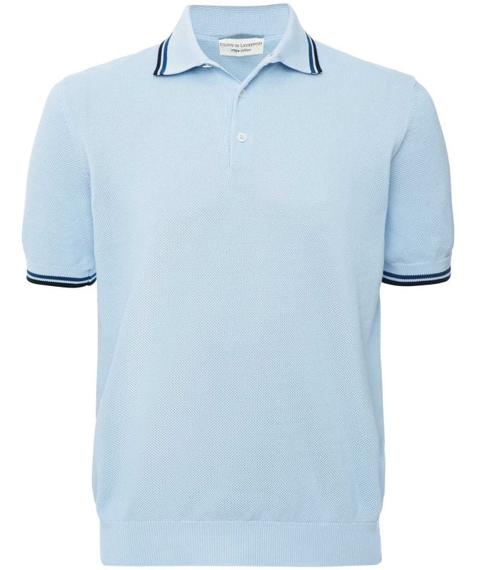 Filippo De Laurentiis Crepe Cotton Twin Tipped Polo Shirt