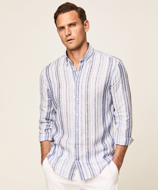 Hackett Linen Striped Shirt