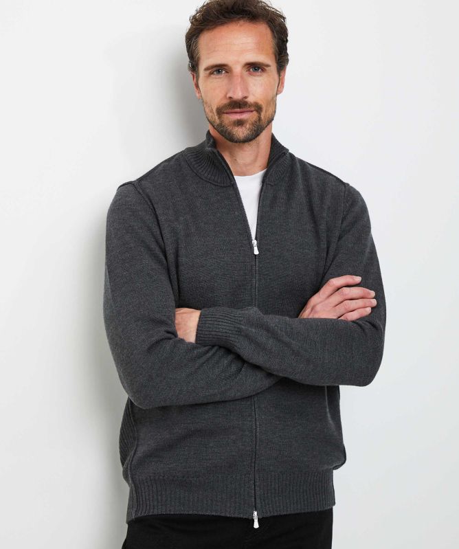 Gran Sasso Virgin Wool Zip Cardigan