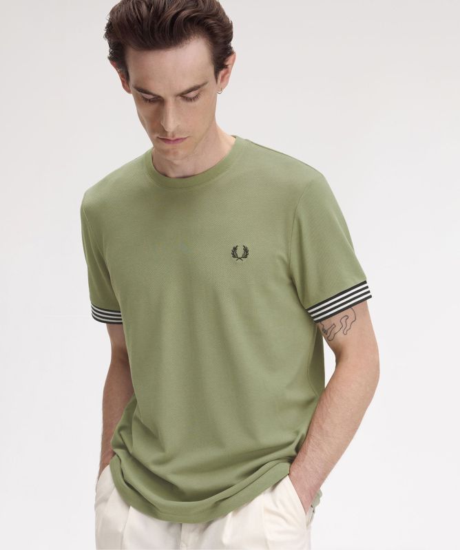 Fred Perry Striped Cuff T-Shirt