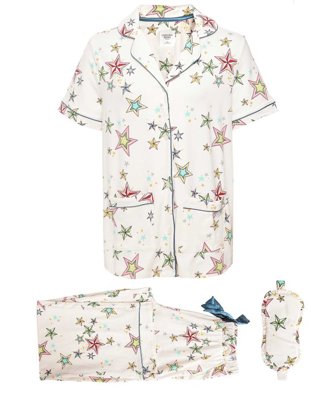 Chelsea Peers Organic Cotton Star Print Long Pyjamas