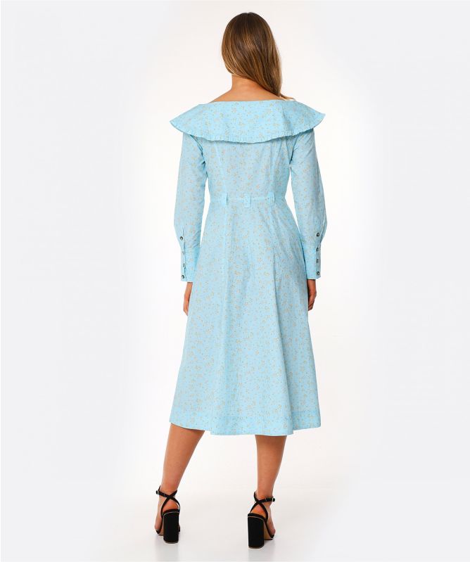 GANNI Printed Cotton Poplin Dress