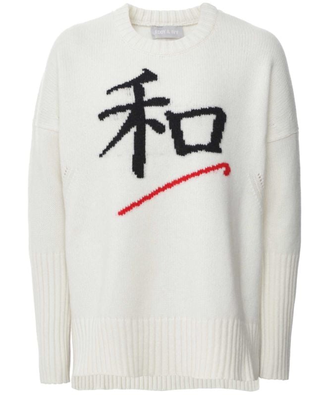 Eddy and Ivy Cashmere Merino Peace Crew Neck Jumper