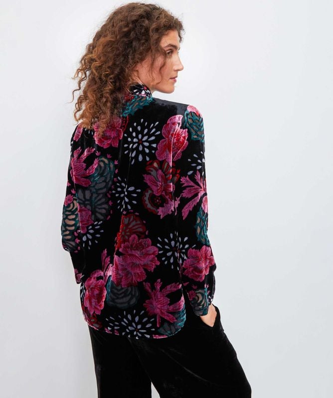 Thanny Devoré Floral Jacket