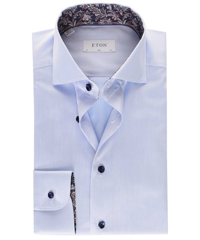 Eton Slim Fit Paisley Trim Shirt