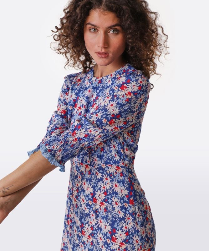 RIXO Saffron Floral Midi Dress