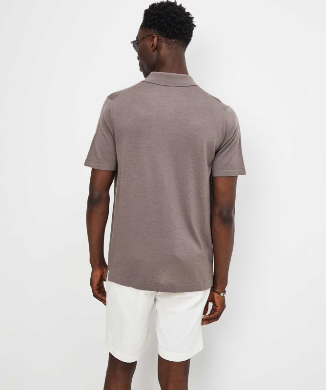 Thomas Maine Fine Merino Button Polo Shirt