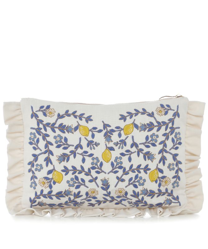 Elizabeth Scarlett Lemon Garden Frill Pouch