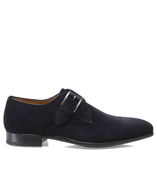 Magnanni Suede Monk Strap Shoes