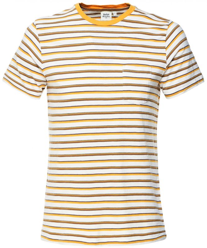 Hartford Crew Neck Vintage Stripes Pocket T-Shirt