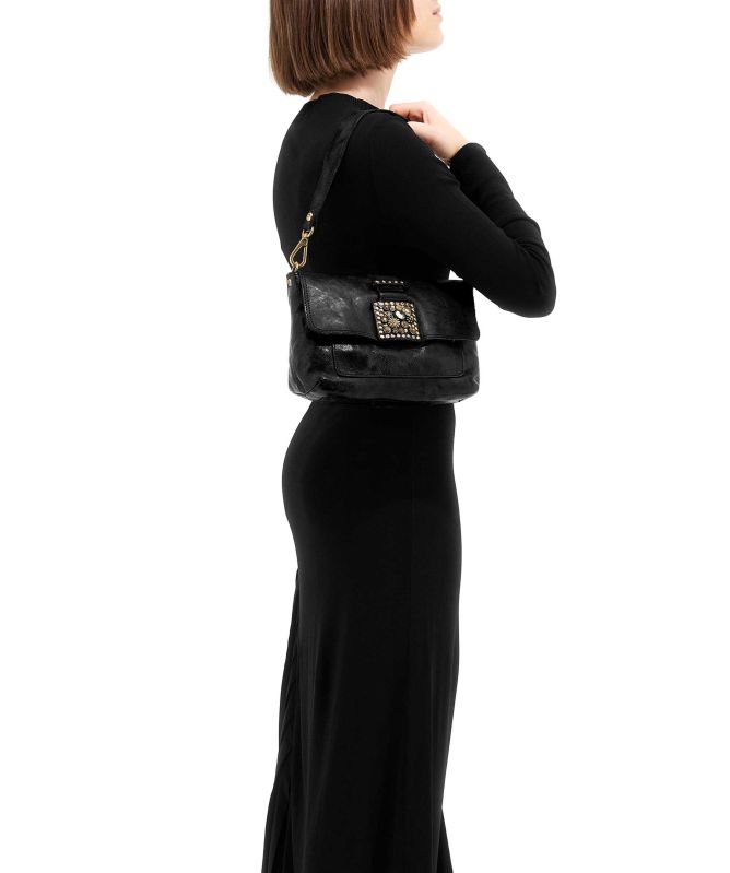 Campomaggi Bella Di Notte – Leder-Accessoire, Verziert Mit Nieten & Strass, Made In Italy