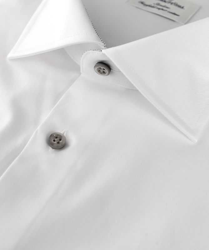 Stenstroms Slimline Pin Dot Trim Shirt