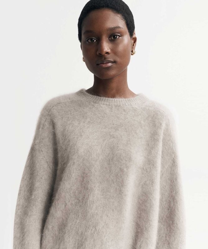 Soft Goat Brushed Cashmere Crewneck Jumper